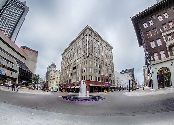 tulsa city skyline around downtown streets