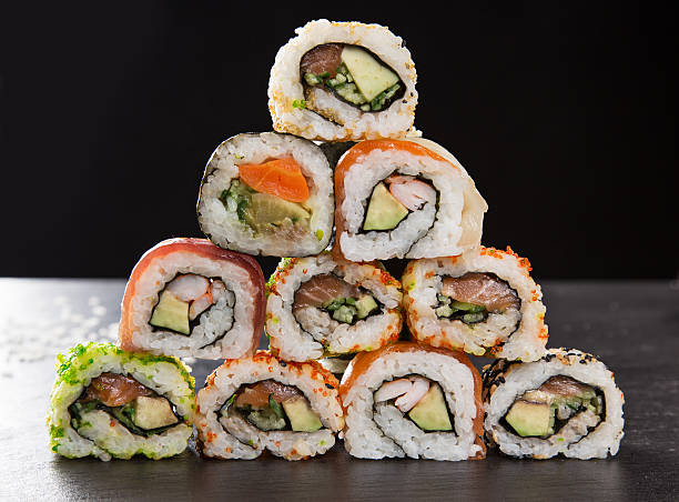 istock Japanese seafood sushi set 468647792