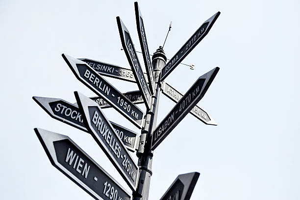 istock Europe capitals signpost 468648300