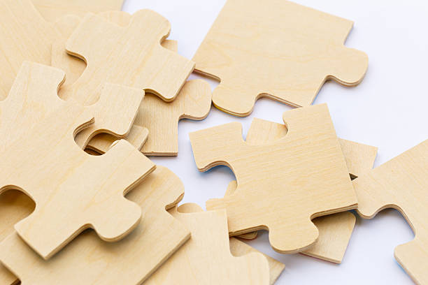 istock Wooden puzzle on white background 468648872