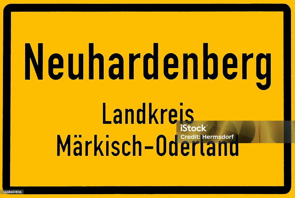 City sign of Neuhardenberg in Germany City sign of Neuhardenberg in Brandenburg. 2015 stock illustration