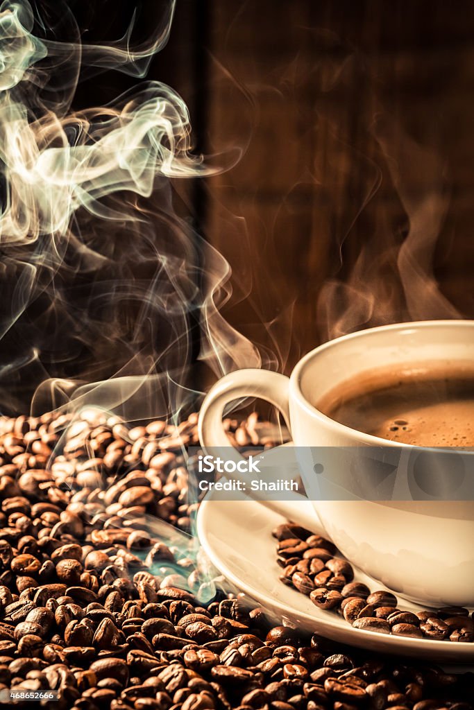 Fragrance coffee cup with roasted seeds Fragrance coffee cup with roasted seeds. 2015 Stock Photo