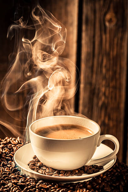 istock Aroma coffee cup with roasted seeds 468653186