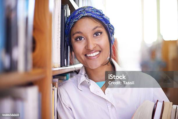 I Get My Best Studying Done In Here Stock Photo - Download Image Now - Book, West Asian Ethnicity, Women