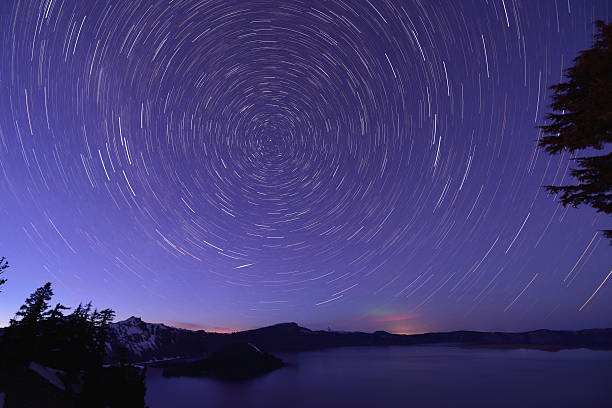istock Crater Lake and Star trails, Oregon 468656930