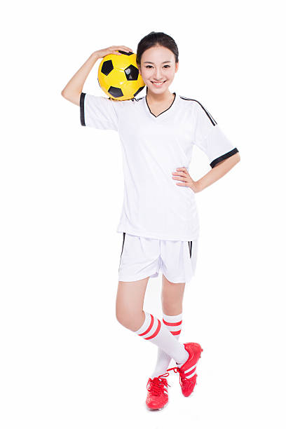 Excited Teen female soccer player