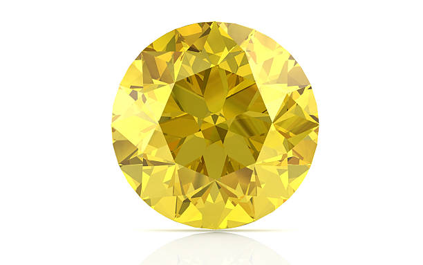 yellow sapphire on white background (high resolution 3D image) yellow sapphire on white background (high resolution 3D image) topaz stock pictures, royalty-free photos & images