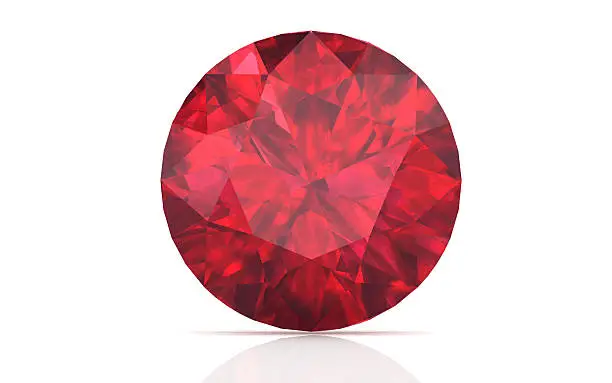 Photo of ruby ,Citrine on white background (high resolution 3D image)