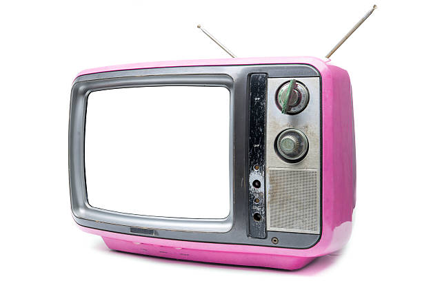 istock Pink  Vintage TV on  white background 468661554