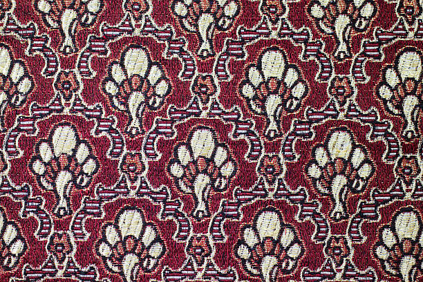 Back of an old notebook with a green and red floral pattern. (Made at the beginning of the 20th century).