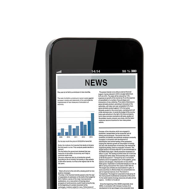istock touch phone with news on the screen 468664381