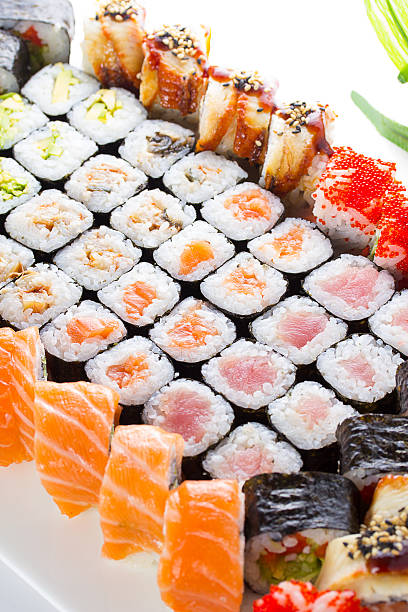 istock Sushi set with many fresh and tasty ingredients 468665888