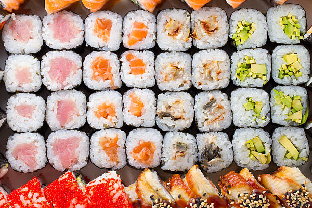 istock Sushi set with many fresh and tasty ingredients 468665952