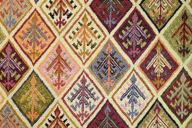 Thailand style rug surface close up vintage fabric is made of hand-woven cotton fabric More of this motif.