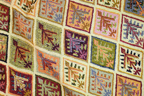 Thailand style rug surface close up vintage fabric is made of hand-woven cotton fabric More of this motif.
