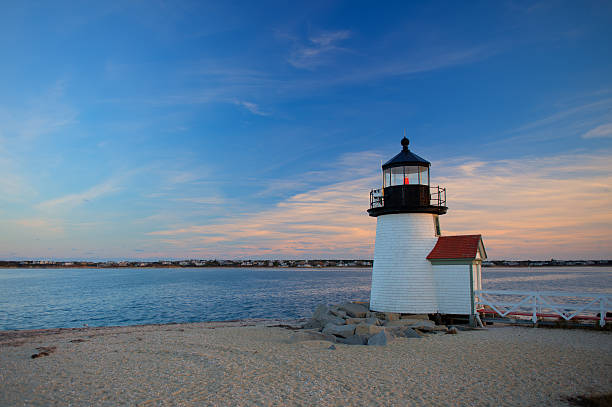 brant ponto farol nantucket ma imagem stock - lighthouse massachusetts beach coastline imagens e fotografias de stock
