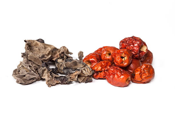 istock jelly mushroom and Red dried jujube 468667636
