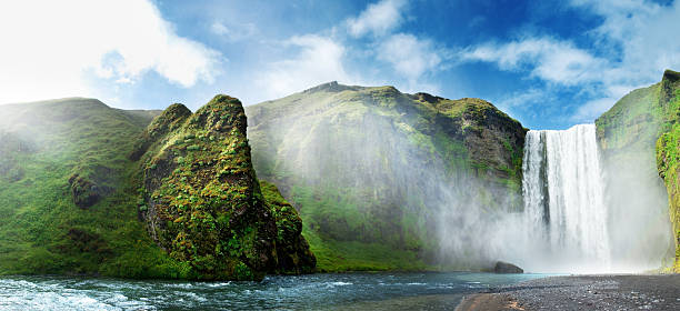 アイスランド - waterfall iceland landscape stream ストックフォトと画像