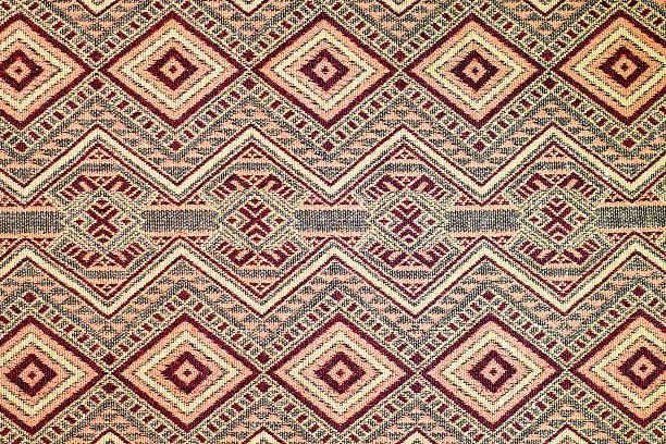 Thailand style rug surface close up vintage fabric is made of hand-woven cotton fabric More of this motif.
