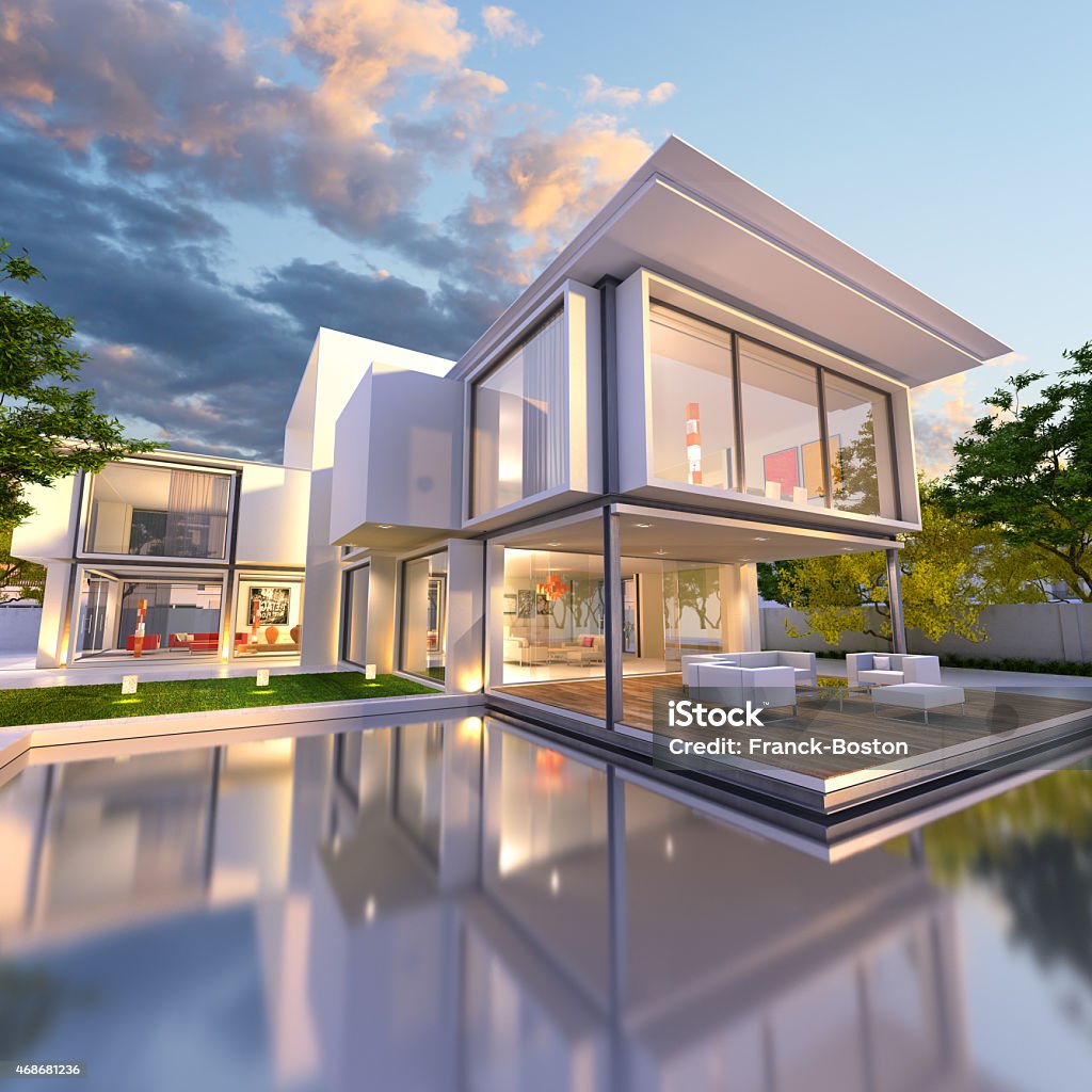 Dream House Front Stock Photo - Download Image Now - House, Modern ...