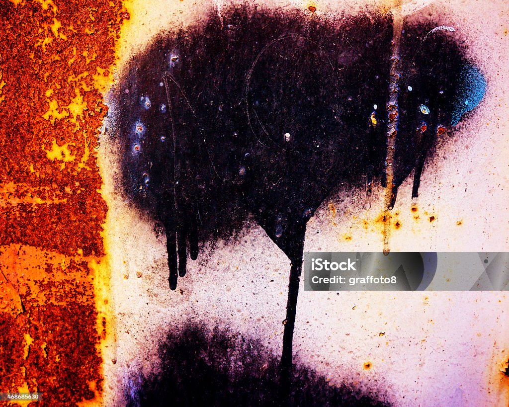 surface surface of the metal sheet covered with old paint and rust 2015 Stock Photo