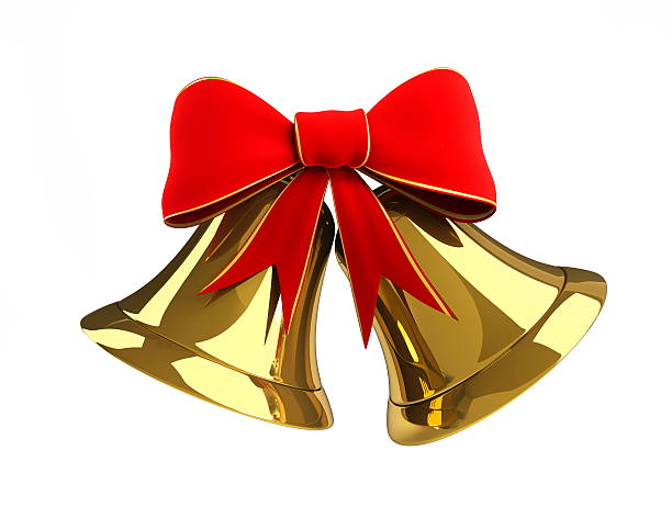 istock Christmas bell with a bow on a white background 468686049