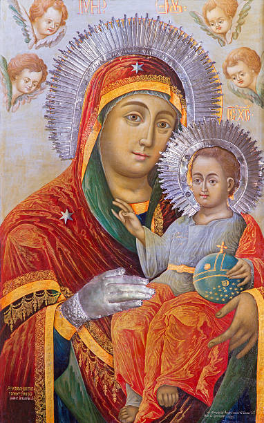 istock Jerusalem - The icon of Madonna in Greek orthodox Church 468686238