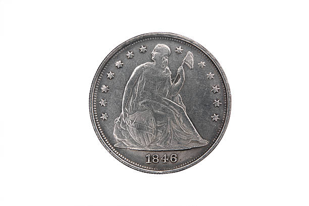 istock One silver dollar of the USA 468686388