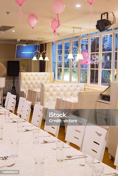 Interior Of A Restaurant Stock Photo - Download Image Now - 2015, Chair, Crockery