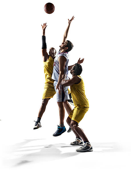 Isolated basketball players Isolated on white professional basketball players professional sportsperson stock pictures, royalty-free photos & images