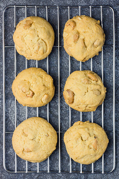 istock Top view food, cashew nut cookie 468689888