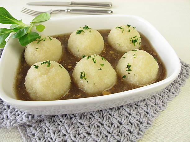 istock Potato dumplings with mushroom sauce 468690502