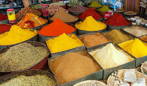 istock Colourful Spice Market in Marrakech, Morocco, Africa 468697724