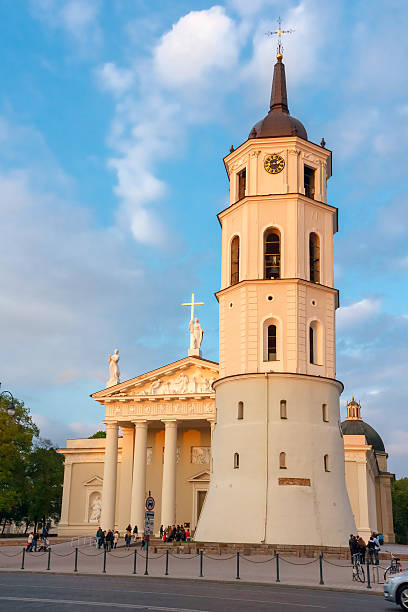 istock Cathedral Square and bell tower at  sundown light in Vilnius 468697822