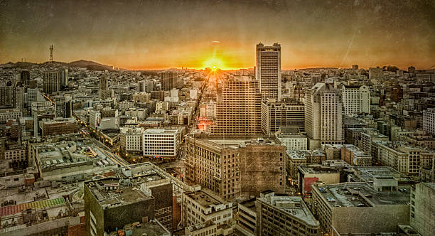 San Francisco Skyline at Sunset stock photo