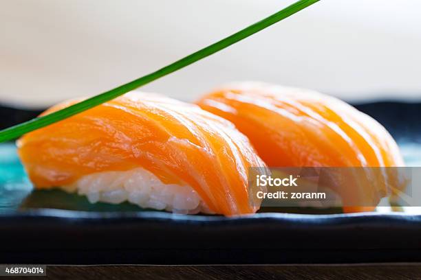 Salmon Sushi Stock Photo - Download Image Now - 2015, Close-up, Dinner