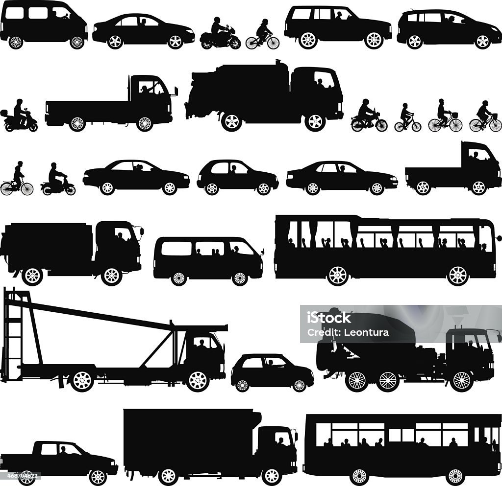 Highly Detailed Vehicles Vehicle silhouettes. Zoom in to see the detail! In Silhouette stock vector