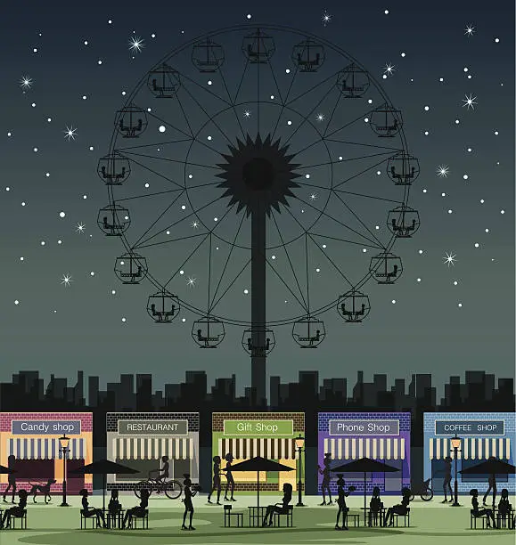 Vector illustration of amusement park