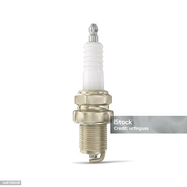 Spark Plug Realistic Vector Stock Illustration - Download Image Now - 2015, Car, Chrome