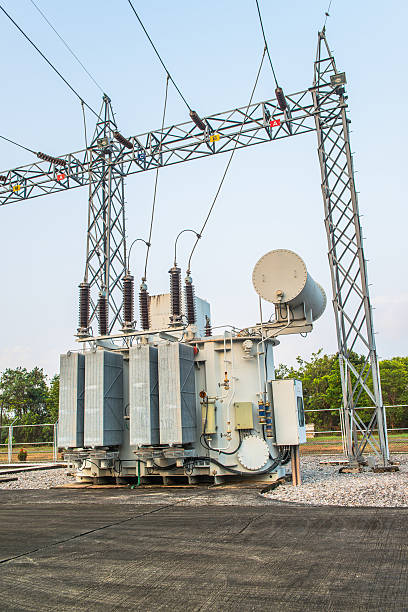 istock Transformer station and the high voltage electric pole 468710212