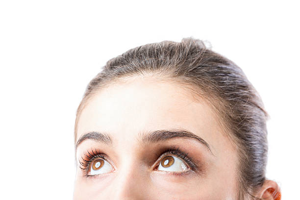 istock Beautiful woman looking up 468711034