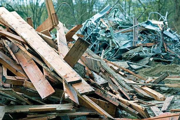 istock Clean wood and scrap metal at demolition site 468711192