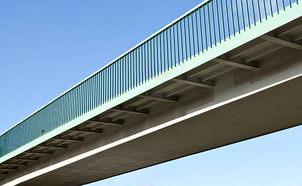 istock Pedestrian bridge against blue sky 468711568