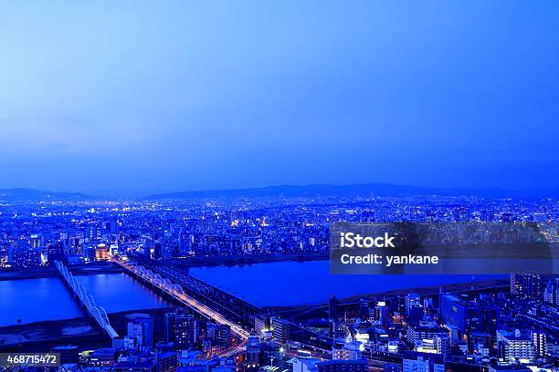 Osaka Night View Stock Photo - Download Image Now - 2015, Apartment, Architecture