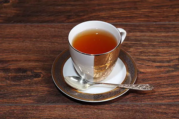 Cup of tea on a wooden background