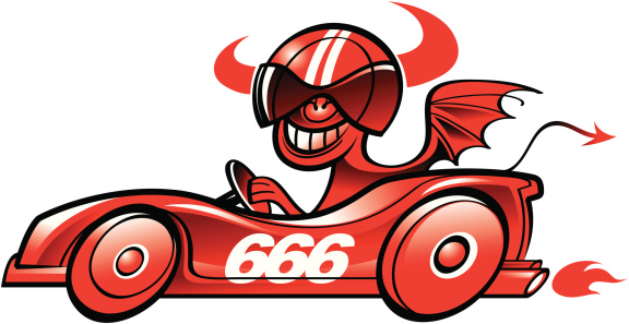 Red Devil and his racing 666 car
