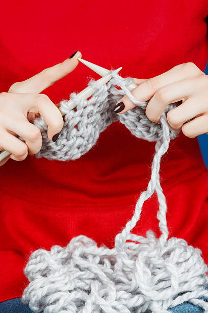 istock Knitting of woolen yarn. 468727518
