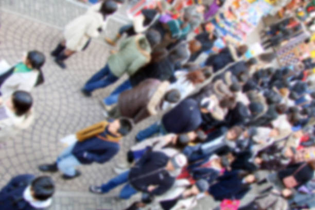 istock Blurred background of a crowd from above 468727840