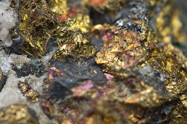 istock Chalcopyrite Copper iron sulfide mineral Macro. 468731108