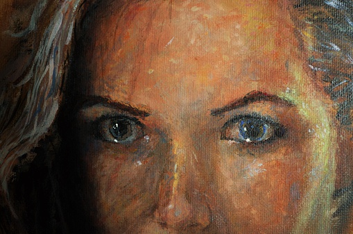 oil painting illustration of a lady's eyes - painted by the uploader/ sole rights owner.